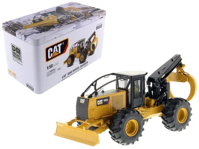 Diecast Masters Cat Caterpillar 555d Wheel Skidder With Operator "high Line Series" 1/50 Diecast Model By Diecast Ma In Yellow