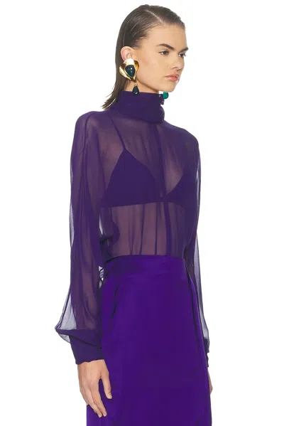 Alejandra Alonso Rojas Turtleneck Blouse In Purple