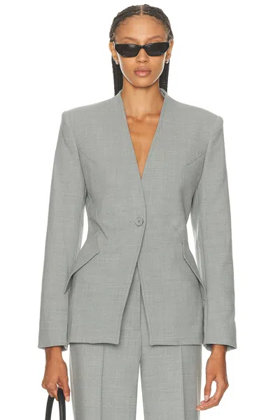 Helmut Lang Apex Sculpted Single Button Blazer In Gray
