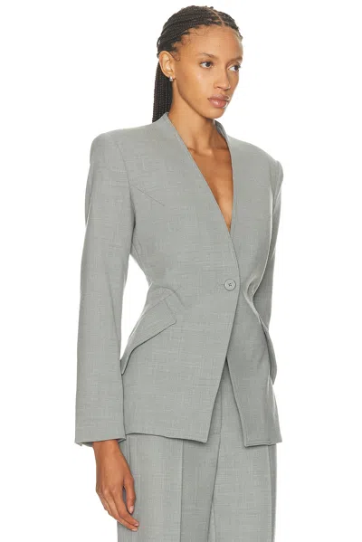 Helmut Lang Apex Sculpted Single Button Blazer In Gray
