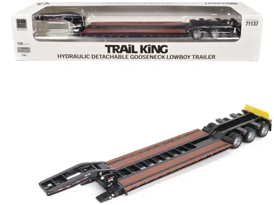 Diecast Masters Trail King Tk120 Hydraulic Detachable Gooseneck Lowboy Trailer Black (outrigger Version) "transport  In Multi