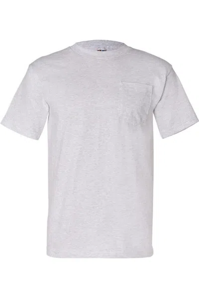 Bayside Usa-made T-shirt With A Pocket In Neutral