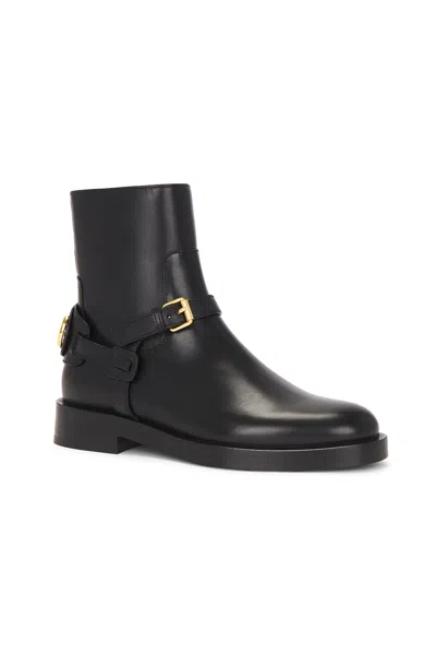 Valentino Vlogo Signature Leather Ankle Boot In Black