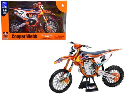 New Ray Ktm 450 Sx-f #2 Cooper Webb "red Bull Ktm Factory Racing" Supercross 1/6 Diecast Model By  In Multi
