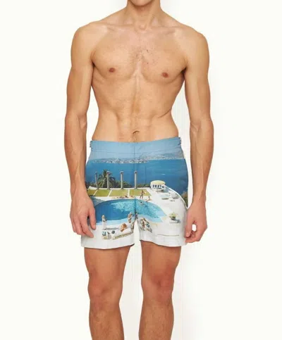 Orlebar Brown Bulldog Photographic Swim Shorts In Pacifico In Blue