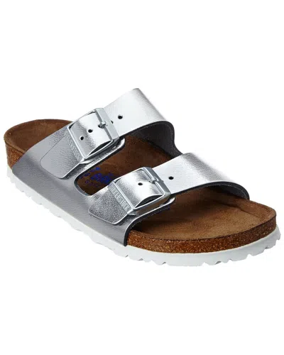 Birkenstock Arizona Narrow Leather Sandal In Silver