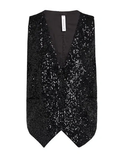 Tensione In Woman Tailored Vest Black Size M Polyester In Black