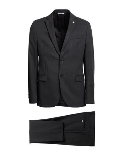 Manuel Ritz Man Suit Charcoal Size 42 Wool, Elastane In Multi