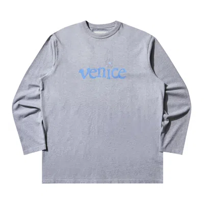 Pre-owned Erl Venice Long-sleeve T-shirt 'grey' | Men's Size M In Gray