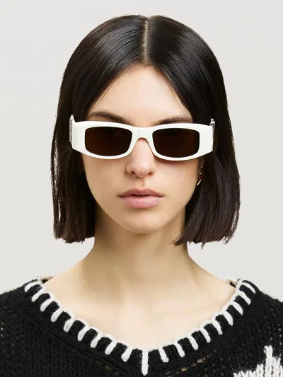 Palm Angels Angel Rectangle-frame Sunglasses In Weiss