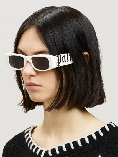 Palm Angels Angel Rectangle-frame Sunglasses In Weiss