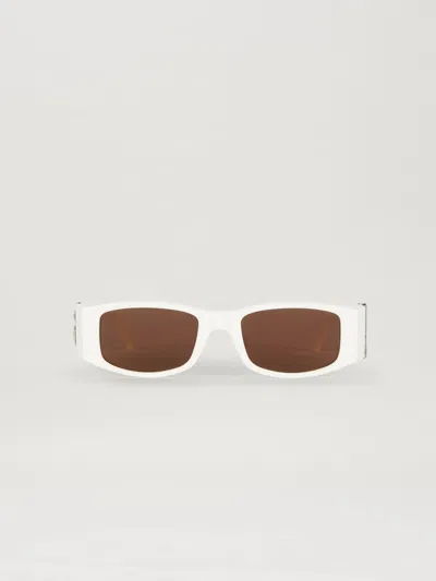 Palm Angels Angel Rectangle-frame Sunglasses In Weiss