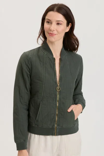 Xcvi Hurston Quilted Bomber Jacket In Green