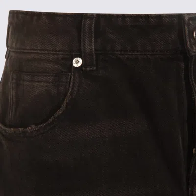 Blumarine Jeans Dalla Gamba Ampia In Denim Nero Donna In Black