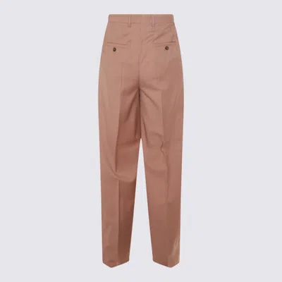 Incotex Beige Wool Pants In Pink