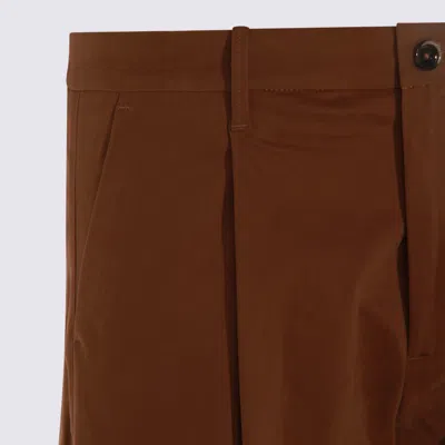 Nine In The Morning Camel Cotton Pants In Brown