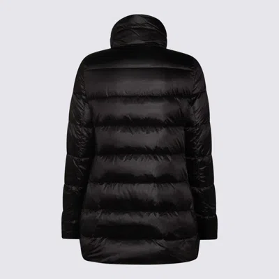 Moorer Long Quilted Down Jacket With High Collar In Black