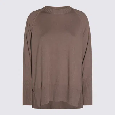 Antonelli Raglan-sleeve Side-slit Sweater In Brown