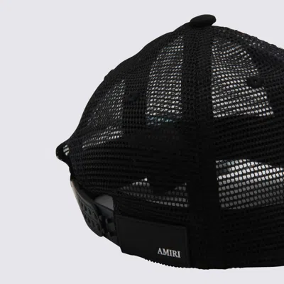 Amiri Structured Black Cap With Embroidered Logo In Multi
