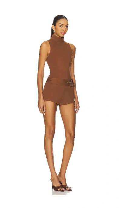 Superdown Evie Romper In Brown