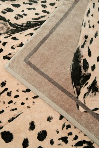 Roberto Cavalli Big Cat Print Beach Towel In Animal Print