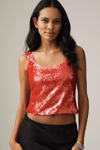 Lyrebird Sequin Tank Top In Pink