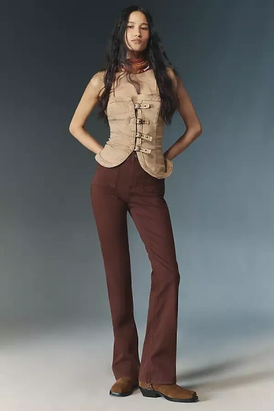 Sanctuary Hayden Sculpted Cotton Blend Cargo Pants In Red