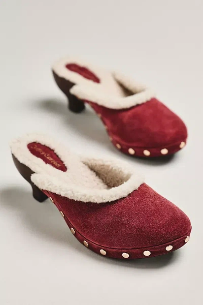 Jeffrey Campbell Cloguette Sherpa Heels In Red