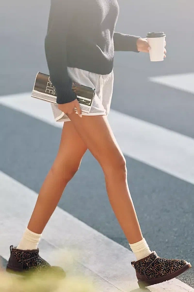 Ugg Classic Ultra Mini Calf-hair Ankle Boots In Brown