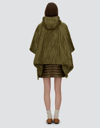 Herno Fringed Hooded Jacket In Green