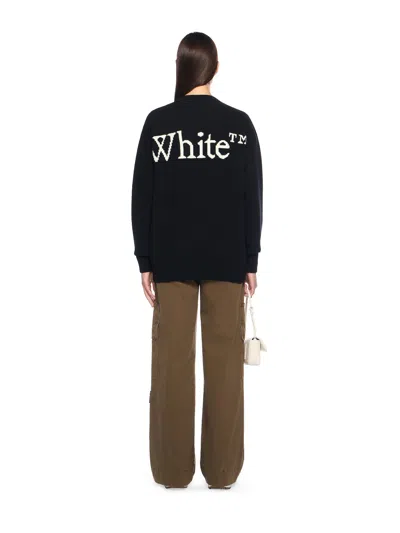 Off-white Bookish Shared Knit Crewneck In Black