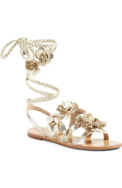 Shop Tory Burch Blossom Gladiator Sandal In Spark Gold