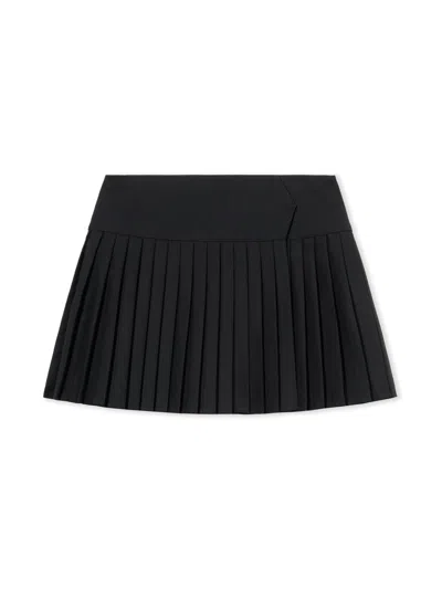 Off-white High-waisted Pleated Mini Skirt Design In Black