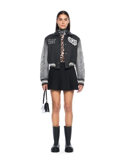 Off-white High-waisted Pleated Mini Skirt Design In Black