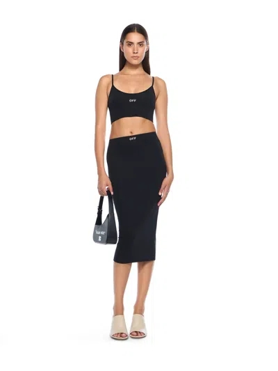 Off-white Black Pencil Skirt With Off Logo