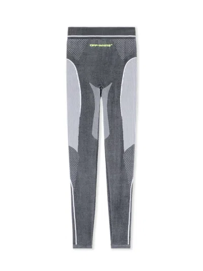Off-white Gray Race Logo Arrow Seamless Leggings In Multi