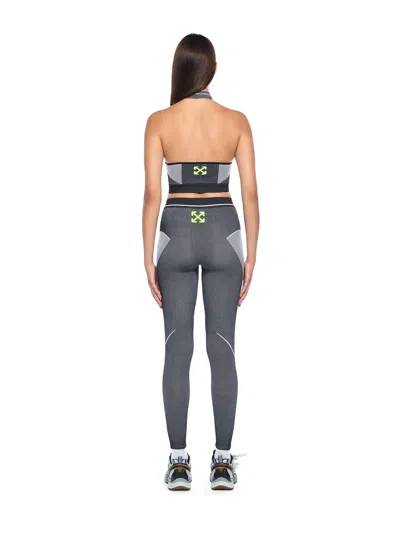 Off-white Gray Race Logo Arrow Seamless Leggings In Multi