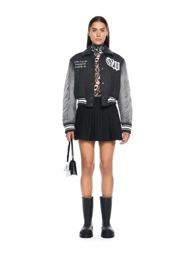 Off-white Logo Flocked Button-up Jacket In Multi