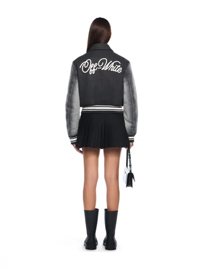 Off-white Logo Flocked Button-up Jacket In Multi