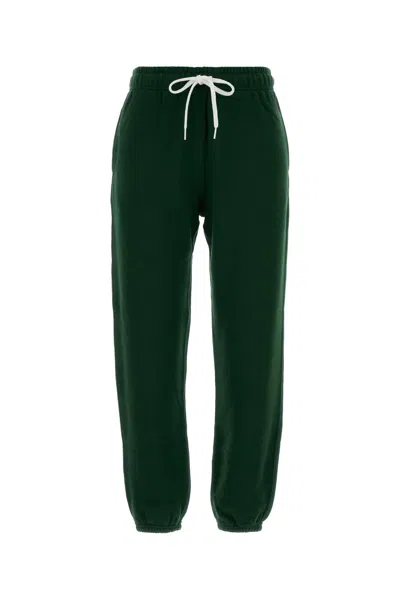 Polo Ralph Lauren Cotton Blend Joggers Featuring Elastic Cuffs And Waistband In Green