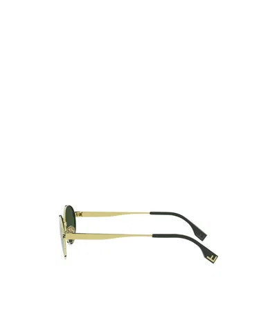 Fendi Geometric Frame Sunglasses In Green