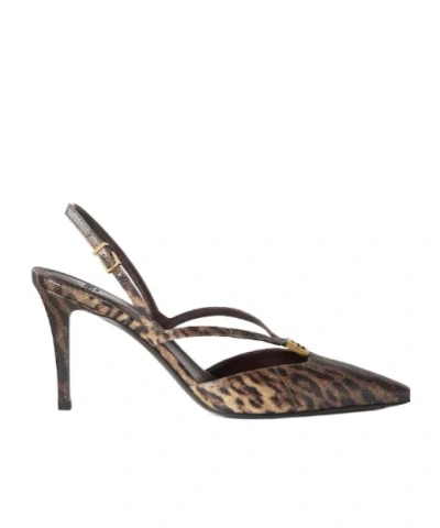 Fendi Ffold High Heel Printed Karung Slingbacks In Multi