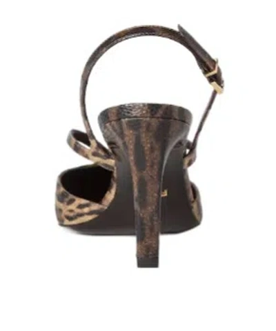 Fendi Ffold High Heel Printed Karung Slingbacks In Multi