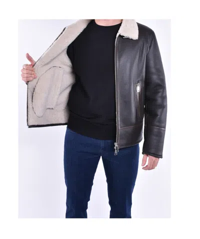 Dondup Regular Shearling Jacket In Black