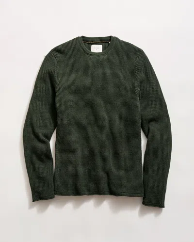 Billy Reid Mini Waffle Crew Neck Rosin In Green