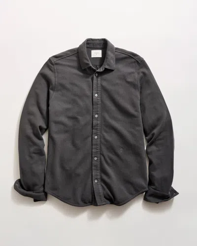 Billy Reid Long Sleeve Knit Yellowhammer Shirt In Black