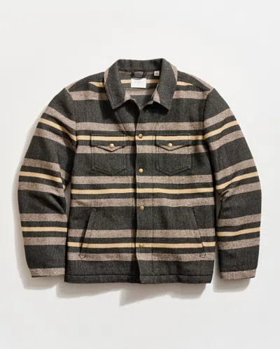 Billy Reid Heirloom Stripe Woodsman Jacket Asphalt Multi In Neutral