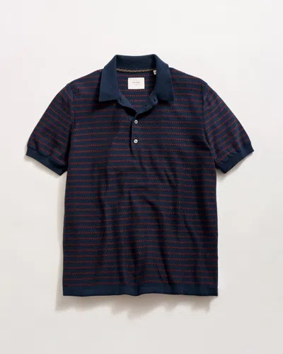 Billy Reid Textured Stripe Sweater Polo In Animal Print