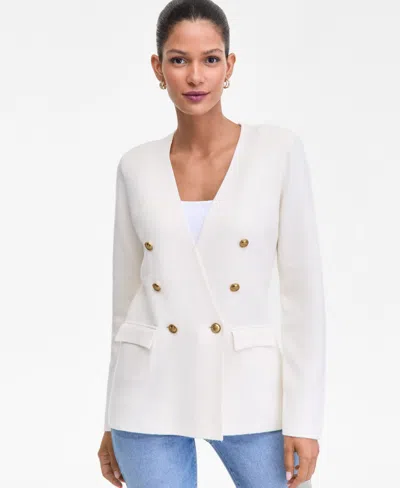 Inc International Concepts Women's Sweater Blazer, Created For Macy's In White