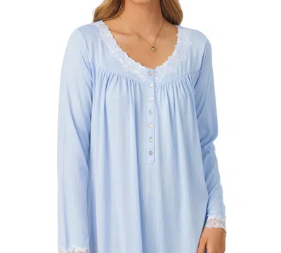 Eileen West Long Sleeve Ballet Nightgown In Blue